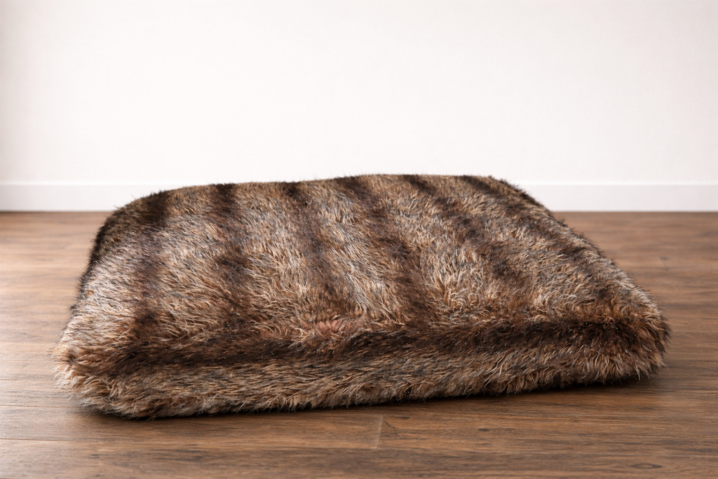 Luxe hondenkussen van imitatiebont, Lex & Max Royal Fur Wolf.