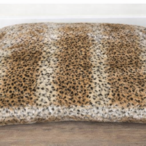 Luipaard hondenkussen van imitatiebont, luxe en zacht ligkussen voor honden.